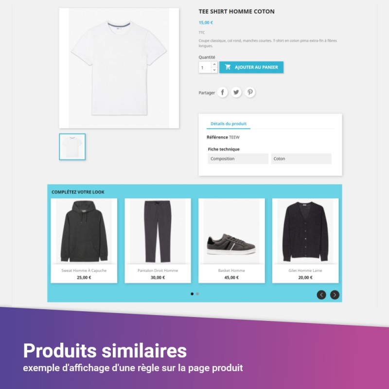 Cross selling products slider