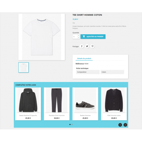 Cross selling products slider