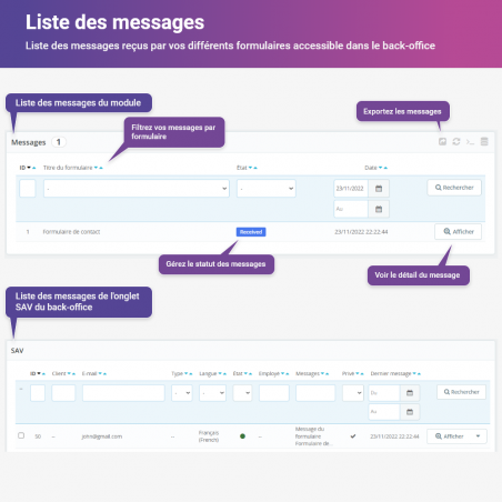 Module Formulaire PrestaShop - Contact, Devis, SAV | Interactive Form