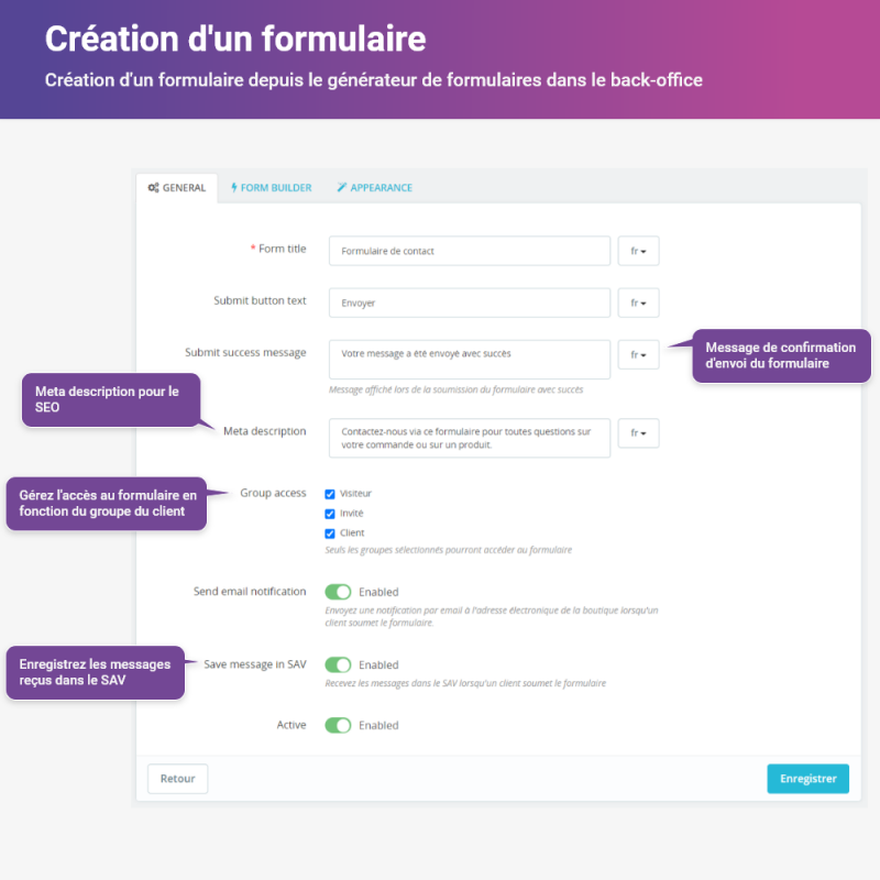 Module Formulaire PrestaShop - Contact, Devis, SAV | Interactive Form