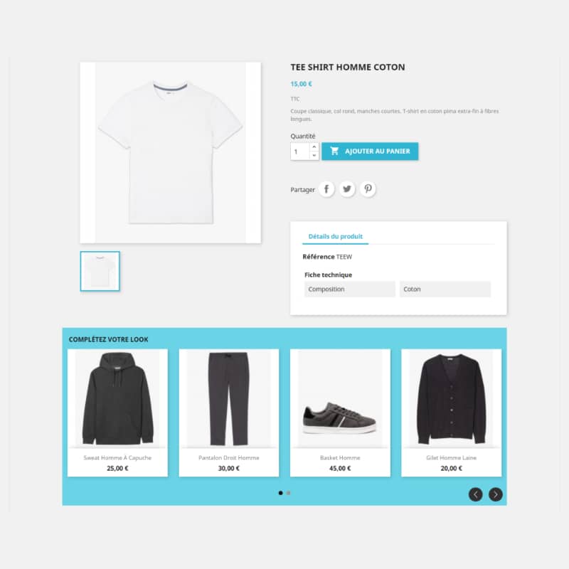 module cross selling products slider